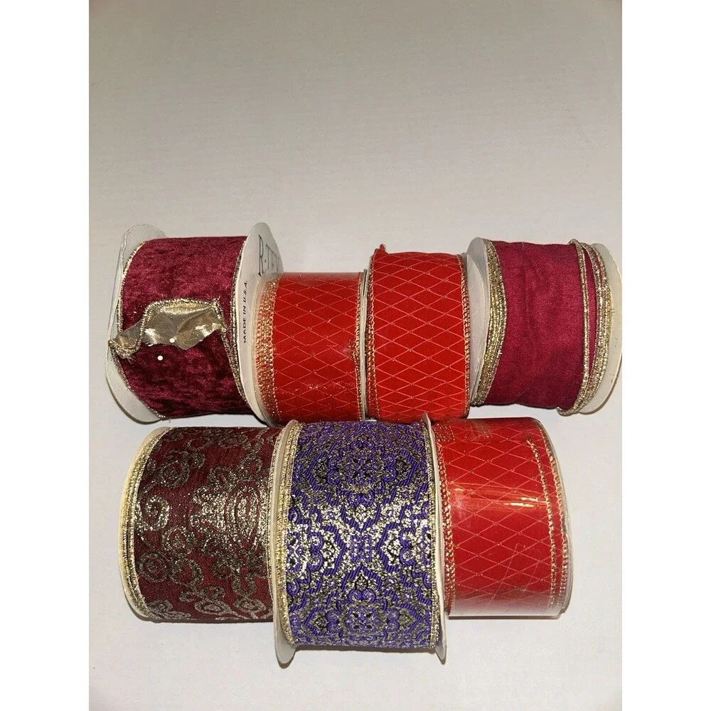 Lot Of Holiday Crafting Ribbon